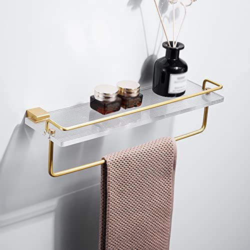 Mensola multifunzione da doccia, in acrilico, da parete, 40 cm, nera, ad angolo, per bagno e cucina, porta asciugamani, organizer durevole per soluzioni intelligenti salvaspazio