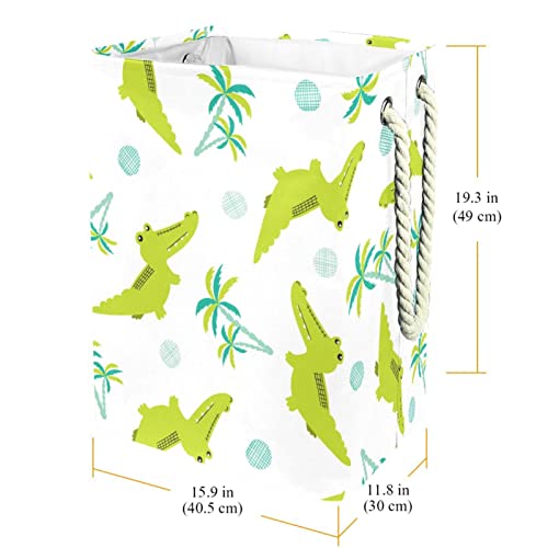 Panier à linge sale imperméable vert coco dinosaure de grande capacité - 4