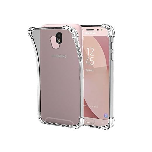 REY Funda Anti-Shock Gel Transparente para Samsung Galaxy J7 2017, Ultra Fina 0,33mm, Esquinas Reforzadas, Silicona TPU de Alta Resistencia y Flexibilidad
