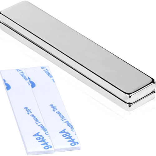 MIN CI Aimant Puissant Neodyme Super Puissant,Aimants 50x10x3mm Magnets Gros Néodyme Autocollant Rectangulaire Adhesif Magnetique pour Frigo 2 Pièces