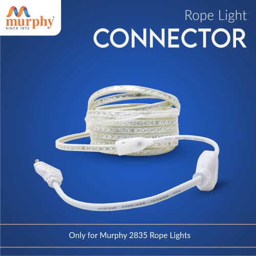 Image of Murphy 220V AC PIN Connector /Adaptor /Cable for LED (SMD 2835-120 LED /Mtr.) Rope Light (Pack of 6), White