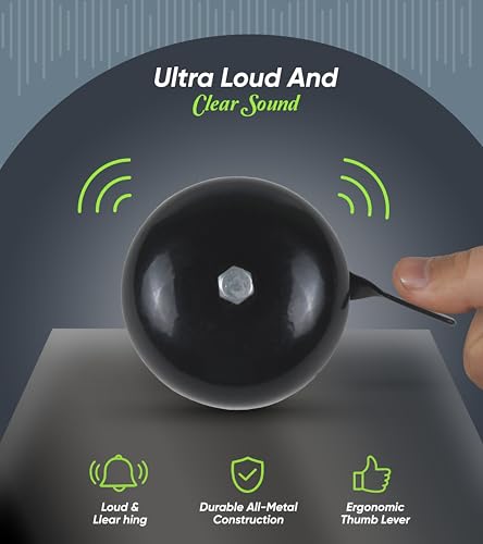 Image of OXYGEN Cycle Bell for Bicycle Universal Metal Bicycle Bell Loud Clear Ring Bell for Cycle MTB Road and Kids Bikes Durable Weatherproof Rust Resistant Easy Install Handlebar Bell Black