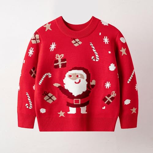 Toddler Boys Girls Christmas Sweater Chunky Knit Santa Winter Crewneck Pullover Top Fall Winter Warm Knitwear3