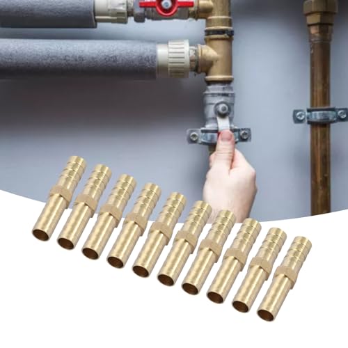 Raccordo A Croce 4 Vie In Ottone Per Tubi Flessibili - 6 Mm - Spinato Per Aria, Acqua, Olio, Gas - 5