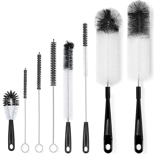 8 Pcs Cleaning Bottle Brush Set,Multi-functional Long Handle Bottle Brush for Cleaning Straw, Milk Bottle,Narrow Neck Beer Wine Decanter,Straw Brush,Sports Bottle,Sinks and Spout of Teapot