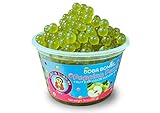 Premium Popping/Bursting Boba Pearls/Boba Bombs/Dessert Topping by Buddha Bubbles Boba (Green Apple Popping Pearls)