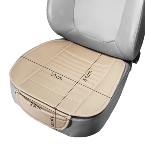 Funda de asiento de coche de PU beige con acabado elegante antideslizante 5