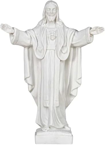 THE FAITH GIFT SHOP Estatua Blanca del Sagrado Corazón de Jesús Montmatre Made in ItalyEstatua Blanca del Sagrado Corazon de Jesus Hecha en Italia