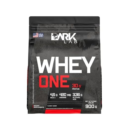 Whey One Concentrado Dark Lab Refil 900g, Baunilha, Ganho de Massa Muscular