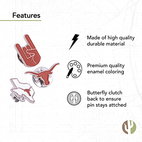 Image of Desert Cactus University of Texas Austin Lapel Pin UT Austin Longhorns Logo Enamel Made of Metal for Blazers, Bags and Jackets