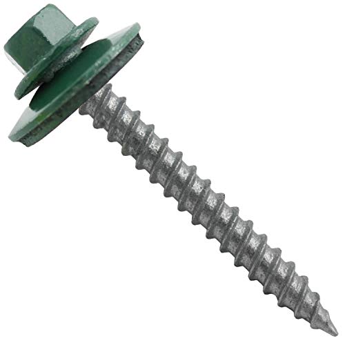 Metal ROOFING SCREWS: (250)12 x 2" IVY GREEN Hex ReGrip