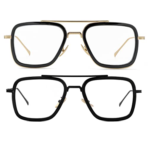 Image of Tony Stark Style Blue Light Blocking Glasses for Men Women, Iron Man and Spider-Man Computer Gaming Glasses
