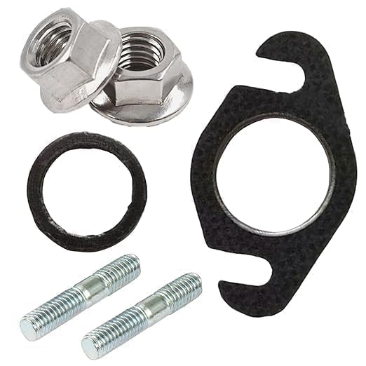 Bamyli Dichtungssatz und Auspuffstifte 50cc 2T für Yamaha Aerox mit 2 Doppelseitige M6-Schrauben und Muttern, Auspuffdichtung Set Kompatibel mit Bw's, MBK Booster, Nitro, Aerox, Mach-G, Jog-R