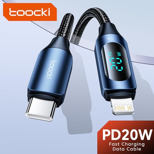 Image of INICIO Type C to iPhone 20W PD LED Display Cable 2m /6.6ft, USB C To iOS Light-ning 8 Pin Fast Charging Cord For iPhone 14 13 12 Pro Max 14 Plus SE 11 Pro XS XR iPad 9 8 7