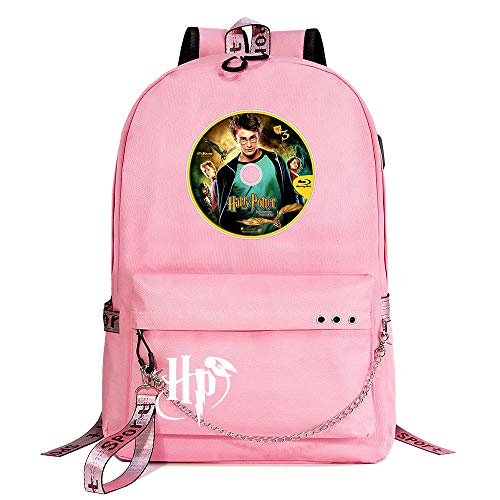 HP lässig Laptop Rucksack Mädchen Studententasche Pink Rucksack Cute ， mit Kopfhörer Jack Harry Potter Stil-5