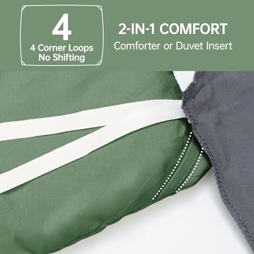 Image of MUXHOMO Queen Comforter Set, All Season Ultra Soft Down Alternative Bedding - 3 Piece Lightweight Bed Set Includes 1 Comforter (90 inchx90 inch) and 2 Pillow Shams (20 inchx26 inch), Dark Green