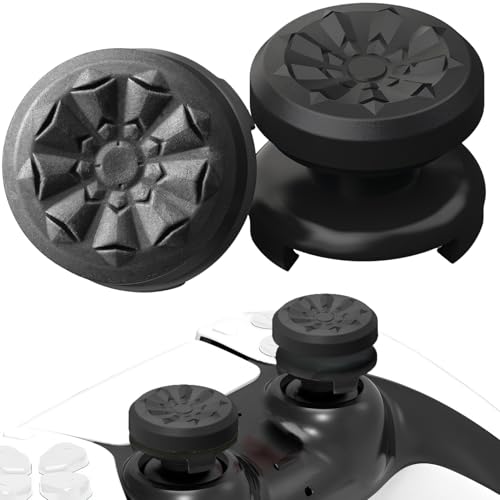 TEUVO Joystick Thumbstick Grips para PS5 Joystick PS4 Joystick, Objetivo Asistir Silicona Tapa para PS5 Mando Ayuda con Control, Reducir Pulgarcito Fatiga para PS5 Controller Accesorios, Negro, 2 Pcs