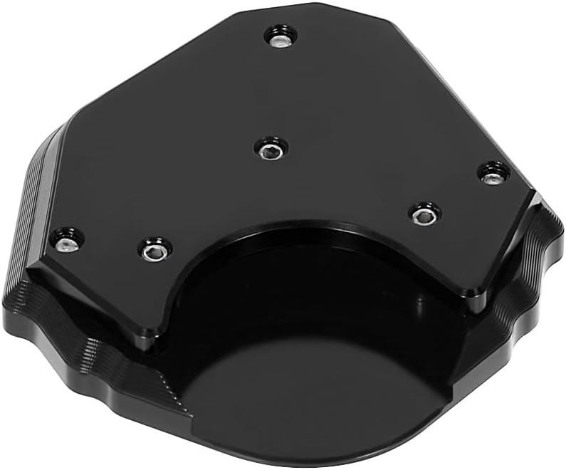 2021 KLR650 Kickstand Extension Pad Compatible with KLR650 2008-2025 Motorcycle Side Stand Enlarger Sled Sidestand Kickstand Foot Pads Support（Black）