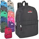 Trail maker 24 Pack Classic Backpacks in Bulk Wholesale Back Packs for Boys and Girls (Assorted 12 Color Pack)