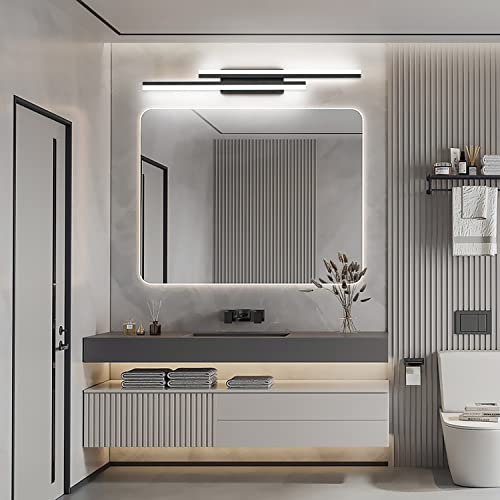 Image of PRESDE 40 inch LED Bathroom Vanity Light, Modern Black Wall Bar Fixture Over Mirror Dimmable