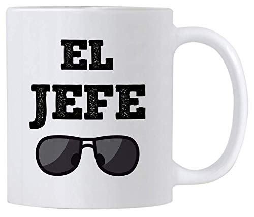Gift Idea for Boss. El Jefe 11 oz Coffee Mug. Funny Saying in