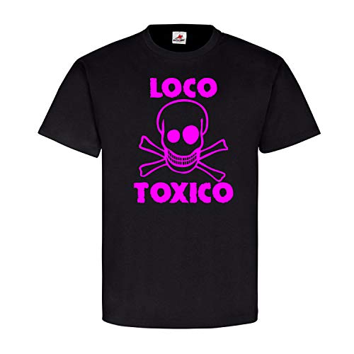 T-shirt noir Loco Toxico 18320 crâne humour taille XXXXXL