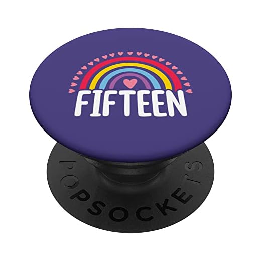 Regalo de 15 cumpleaños, diseño de arco iris, para niñas de 15 años PopSockets PopGrip Intercambiable