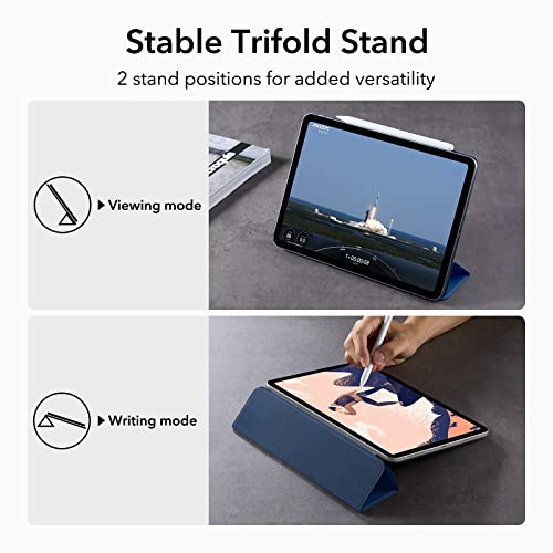 Image of ESR for iPad Air 11 Inch Case M4 /M3 /M2 (2026 /2025 /2024), iPad Air 5th /4th Gen (2022 /2020), Powerful Magnetic Attachment, Slim Trifold Stand Case, Auto Wake /Sleep, Durable Protection, Navy Blue | Slim Trifold Two-Way Stand, Powerful Magnetic Attachment, Durable Protection, Auto Wake /Sleep, Rebound Series