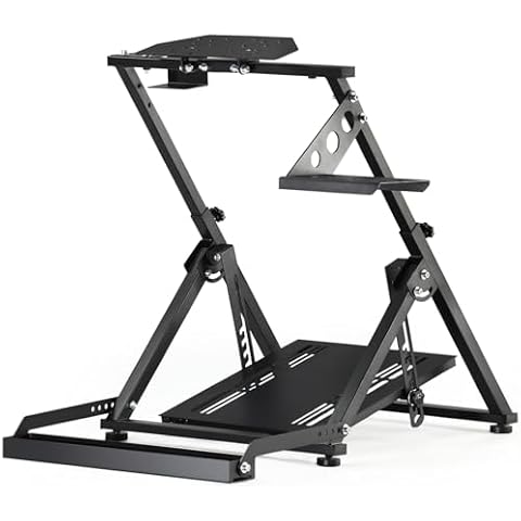 Hottoby Steering Wheel Stand with Pulley Chair Fixing Fit for Fanatec/Thrustmaster/Logitech G25 G27 G920, Racing Simulator Cockpit, Not Included Shifter,Wheel & Pedal Cover