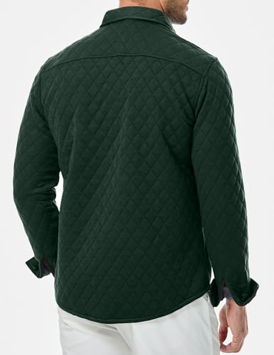 JMIERR Mens Quilted Shirt Jackets Casual Long Sleeve Snap Button Down Shirts with Pockets3