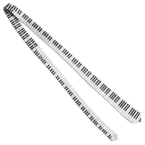 Corbata Estrecha con Estampado de Teclado de Piano para Hombre y Mujer, Elegante Corbata Unisex de Satén Fino para Bodas, Fiestas Temáticas Musicales y Eventos Formales, Diseño Creativo y Moderno