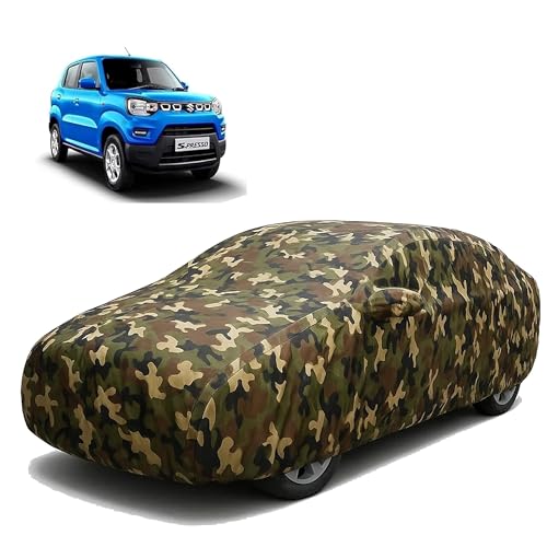 Image of Sulfar 100% Waterproof Car Body Cover for Maruti Suzuki S-presso - Triple-Stitched Dustproof UV, Heat & Rain Protection with Mirror Pockets, Full-Bottom Elastic & Free Storage Bag - All-Weather Indoor