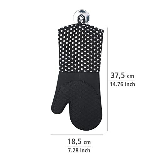 Foto von WENKO Topfhandschuhe mit Handflächen aus Silikon, 1 Paar, praktischer Küchenhelfer, auch als Grillhandschuh verwendbar, hitzebeständig, 18,5 x 37,5 cm, Schwarz