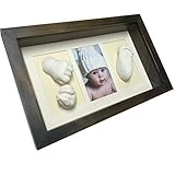 Kit De Marco Y Alginato Moldes Para Hacer La Huella Del Bebe En 3d , Regalos Para Niño Recien Nacido, Regalo Para Baby Shower, Padres Primerizos, Un Recuerdo De Su Primer Año (WENGUE CREMA, 20 x 5 x 30 cm)