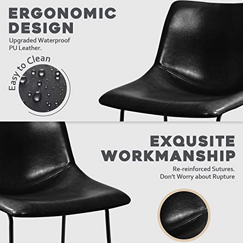 Image of Waleaf 30 Inch Counter Height Bar Stools Set of 2, Faux Leather Bar Chairs