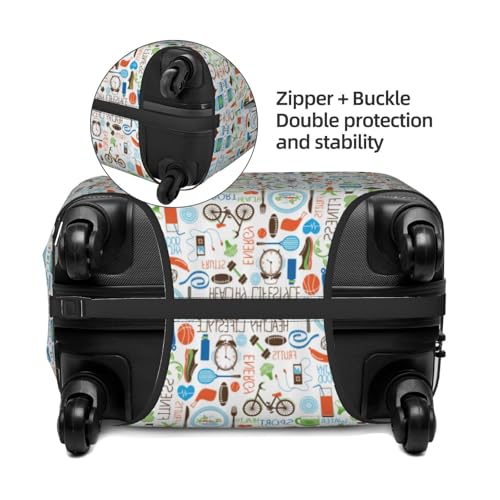 The Nature Wildlands Activities Pattern Print Luggage Suitcase Cover Protector Luggage Washable Covers With Concealed Zipper4