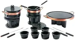 Kit Fondue Pedra Sabão Completo 18Pçs - Chapa 32 cm