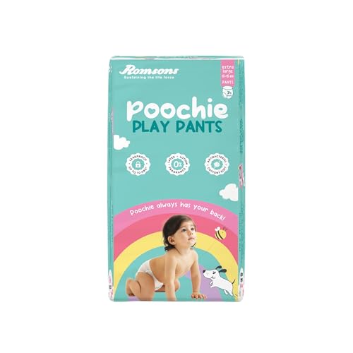 Image of Romsons Poochie Play Pants Baby Diapers - XL (34 Pieces) | Suitable for 13-15 KG | 360 Comfort Fit and Leakproof Upto 10 Hrs.