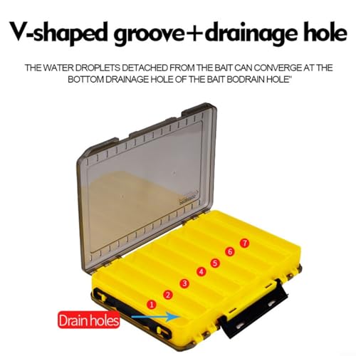 Sided Lure Box Double Waterproof Sided Lure Box Fishing Bait Tackle Storage Case(B) - Image 9