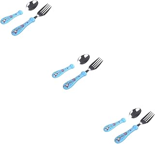 PRETYZOOM Colher De Aço Inoxidável 18 Peças Colher De Aço Inoxidável Garfos Infantis Colher Talheres De Aço Inoxidável Talheres De Desenho Animado Talheres De Aço Inoxidável Garfo Infantil
