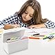 iPalamila Koffergurte, Index Cards Box A6,karteikartenbox a6,15 x 8 x 10 cm Including 150 A6 Index Cards Colourful 8 Rings 1 Stickers 6 Labels for Students Learning Notes