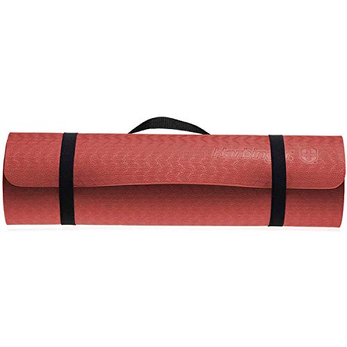 By Harbinger Recyclable Foam Eco Fit Exercise Mat Size 3/8-Inch | Color Wine