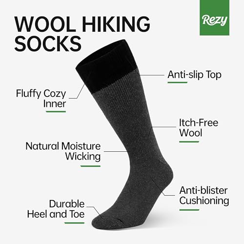 Rezy Cozy Merino Wool Socks - Thick, Warm, and Durable Thermal Socks for Men & Women2