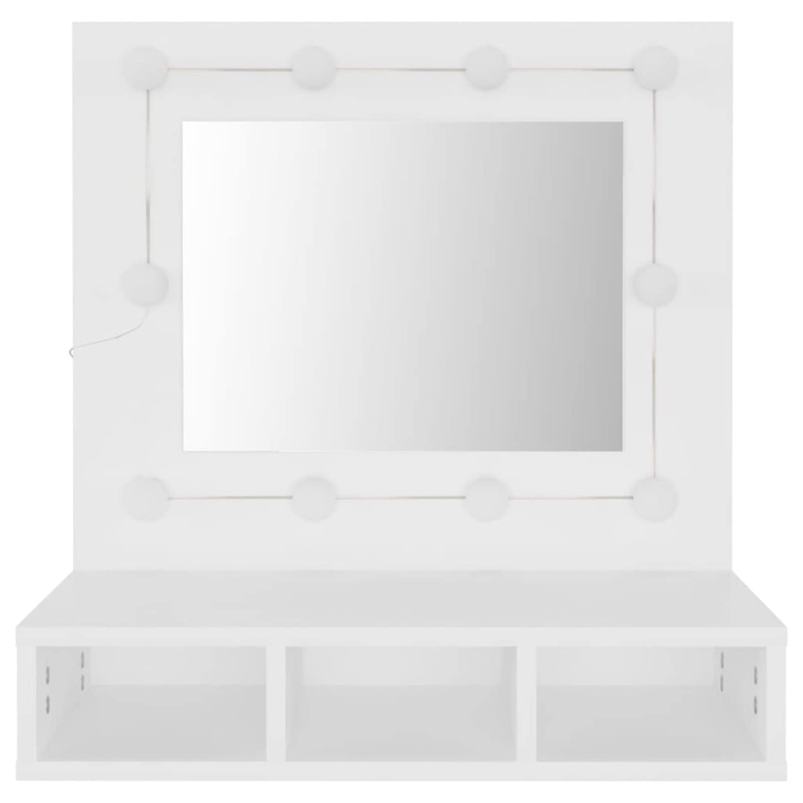 Mobile a Specchio con LED Bianco 60x31,5x62 cm,Armadietto bagno con luce Specchio contenitore con Illuminazione LED
