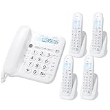 【子機増設設定済み】シャープ SHARP デジタル電話機 JD‐G33 子機4台セット（親機・子機4台付き）ホワイト 迷惑電話対策機能搭載 DECT 1.9GHz