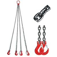 Gedlex Forstkette G80 Manganstahl, Rückekette 3000kg Tragfähigkeit, 1,5 m Hebekette mit Gabelkopfhaken, Ø 6 mm Kettengehänge, Anschlagkette Krankette 3T, Kette Forst Schweres Heben
