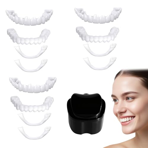 3 Sets Zahnersatz Zum Aufstecken Veneers Zähne Zum Aufstecken Zahnersatz Provisorischer Zähne Silikon Zahnprothese Mit Zahnprothesenfall Wiederverwendbar Mit Natürlichem Aussehen Angenehm zu Tragen