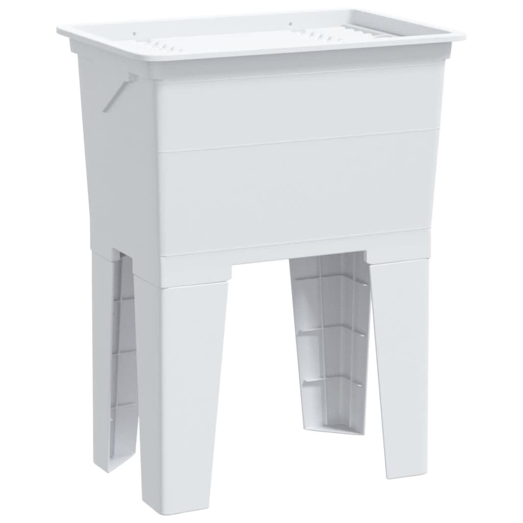 vidaXL Fregadero de lavadero de resina blanco 59x41x75 cm