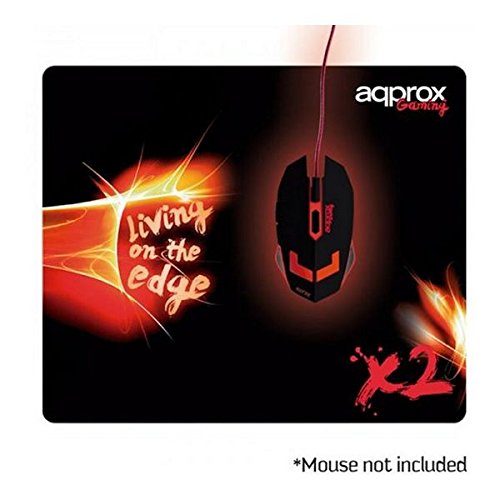 Approx Gaming APPX2 - Alfombrilla Gaming (320x270x3 mm) Color Negro y Rojo