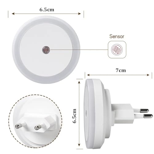 Image of fizzytech Smart Motion Sensor LED Light Bulb with Automatic On /Off and Dimmable White Glow, Energy Efficient 7W LED Bulb for Home, Stairs, Kitchen, Bathroom, Wardrobe Lighting(Round White Pack-2)
